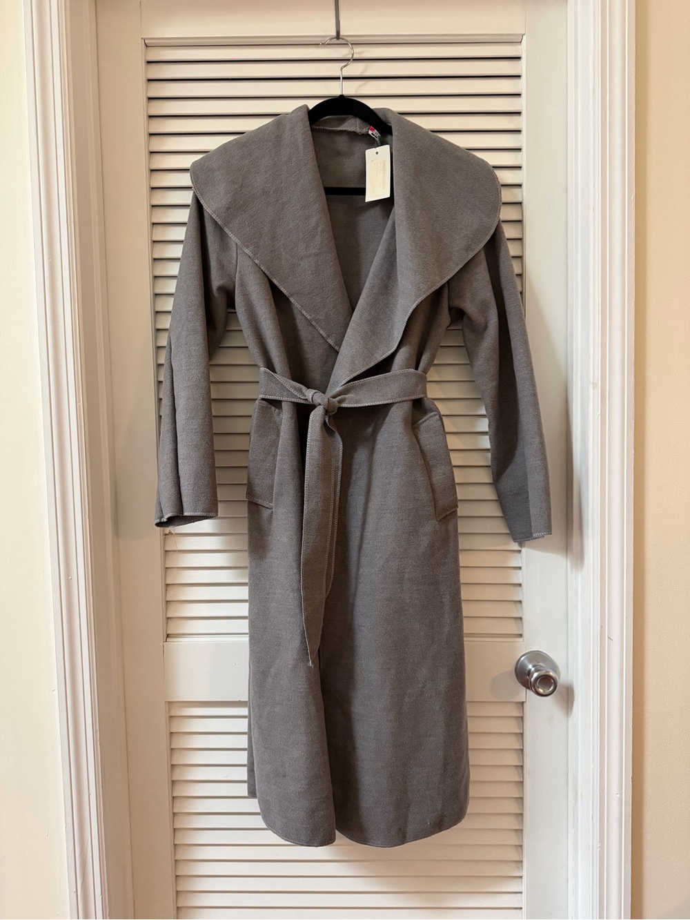 Italian Kate belted shawl coat